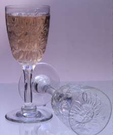 These glasses are still-blown in a bronze mold which I had cast using the "cire perdue-lost wax" technique